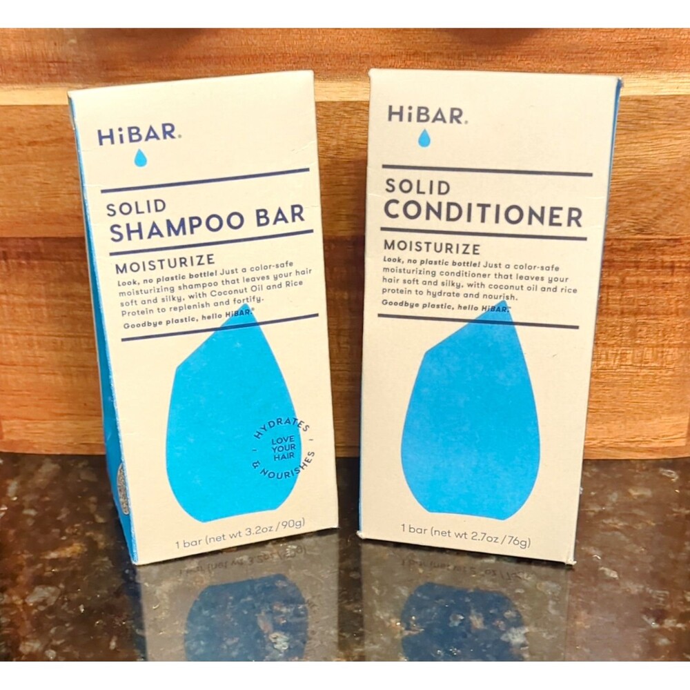 HiBAR Moisturize Solid Shampoo Bar  & Conditioner Bar Combo - 3.2 oz each
